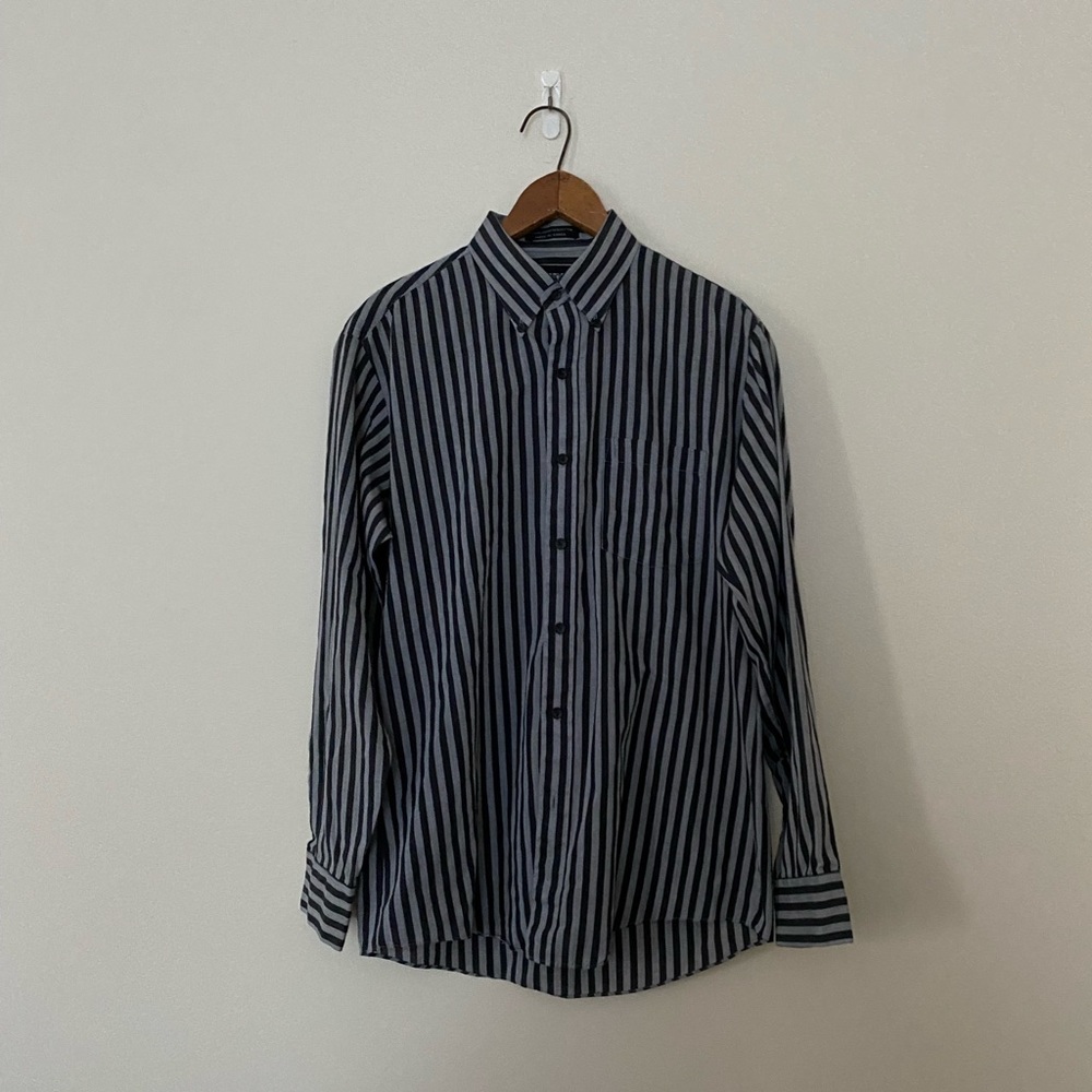 Black and Grey Striped Shirt